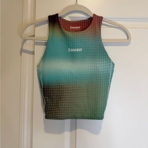 Bandit Running Women’s Gradient Crop Tank – Aqua / Green